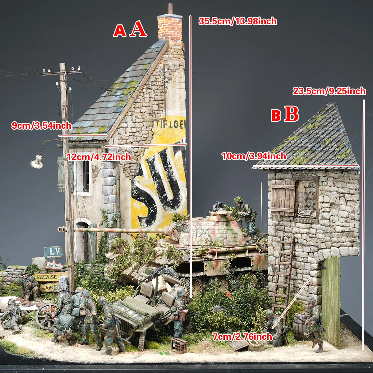 Assembly Architectural Model Sand Table Stone House Europeanizing Architecture Single Building Diorama Scale Model Kit 1/35