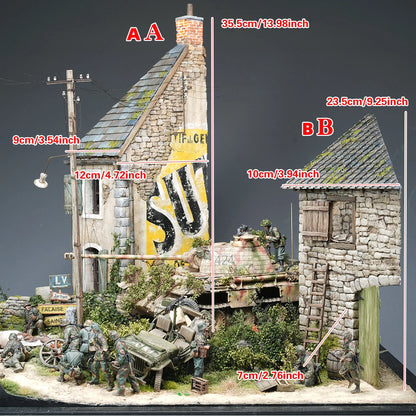 Assembly Architectural Model Sand Table Stone House Europeanizing Architecture Single Building Diorama Scale Model Kit 1/35