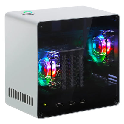 Freenove Raspberry Pi 5 Case Mini, 1/2 M.2 NVMe SSD Slots, PWM ARGB Fans Light Sync, Tower Cooler, Power Button, Setup Software