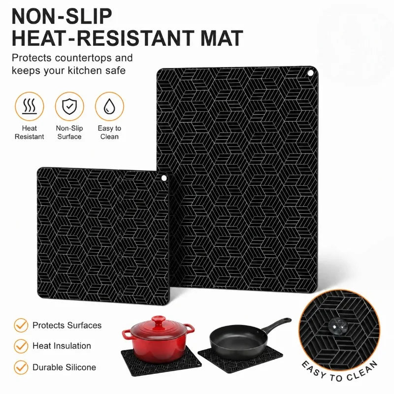 Silicone Cooktop Mat Fireproof Protection Flexible Induction Baking Plate Pad Kitchen Counter Accessories Set