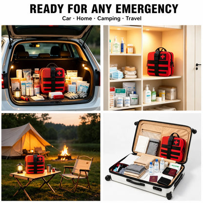 379PCS Professional First Aid Kit Emergency Survival Kit for Car Home Camping Travel Outdoor Adventure Medical Supplies Trauma B