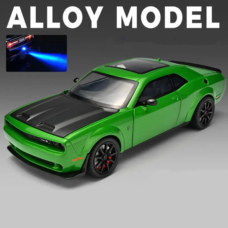 Spray Version 1:24 Challenger SRT Hellcat Alloy Super Sports Car Model Diecast Metal Track Racing Car Vehicles Model Sound Light