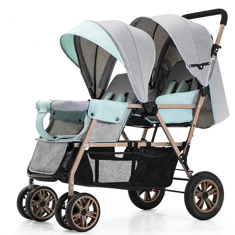 Top Selling lightweight twin baby stroller, poussette double baby stroller can sit and lie down,high quality stroller for 0-36m