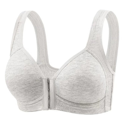 FallSweet Wire-Free Front Closure Bra for Women Seamless Full Coverage Bra Fixed Cups Large Size Comfort Underwear Mom Lingeries