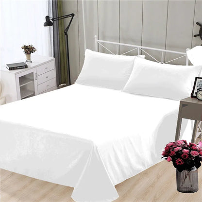 Spring Summer Autumn 1Pc 100% Polyester  Flat Sheet Solid Color High Quality Bed Sheet Various Sizes Can Be Customized