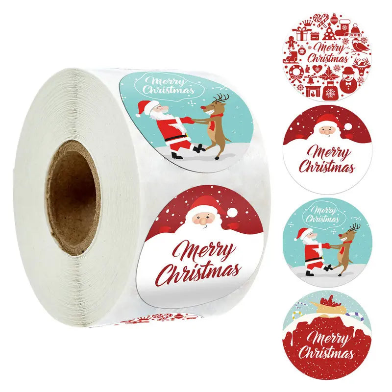 Christmas gift stickers decorative sealing sticker Merry Christmas Reward Self-adhesive labels  Day party