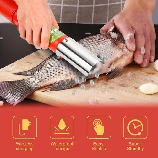 Electric Seafood Tool for Effortless Fish Scale Cleaning,Kitchen Fish Scaler Remover Cleaner,Electric Fish Scrape Knife Tools