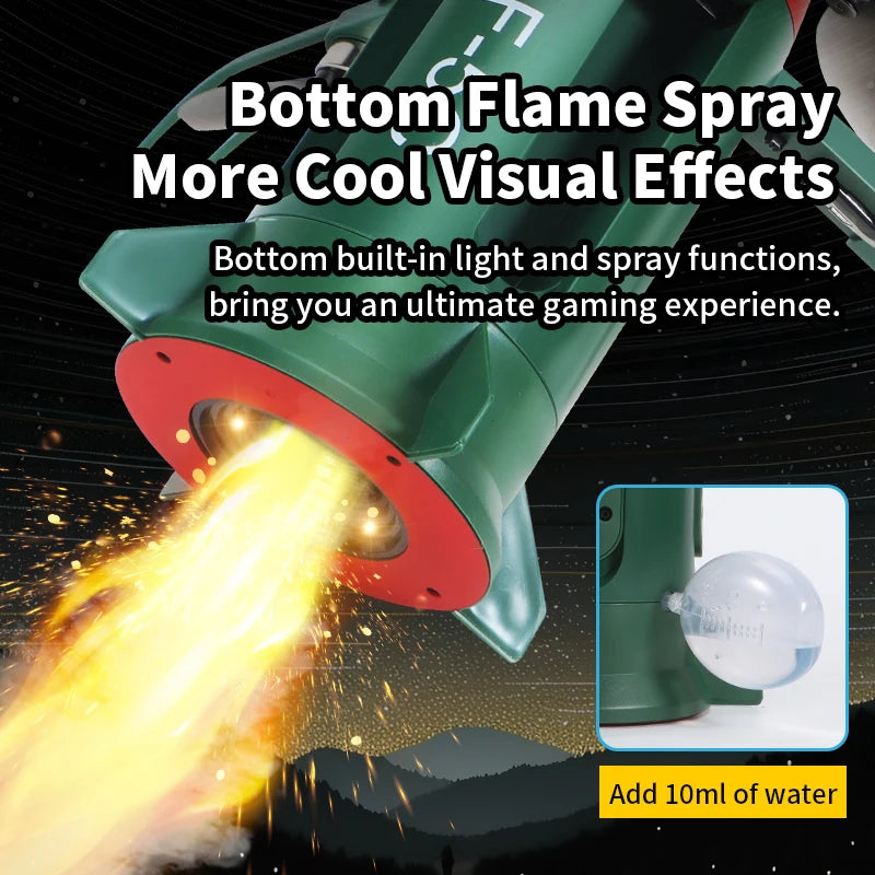 DF-5C Rocket Drone Brushless Motor Flame Spray LED Lights 2.4G RC Foldable One Key Takeoff Landing Headless Mode Kids Toy