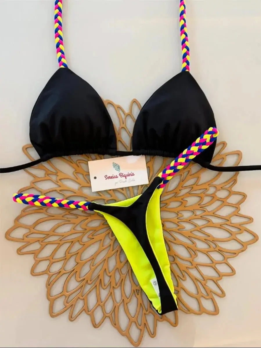 Micro Bikinis 2026 Women Swimsuit New Sexy Swimwear Halter Bikini Set Brazilian Biquini Female Thong Beachwear Party Wear