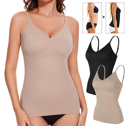 Women V-Neck Shapewear Camisole Tummy Control Shaping Tank Tops Slimming Underwear Seam-free Corset Compression Body Shapers
