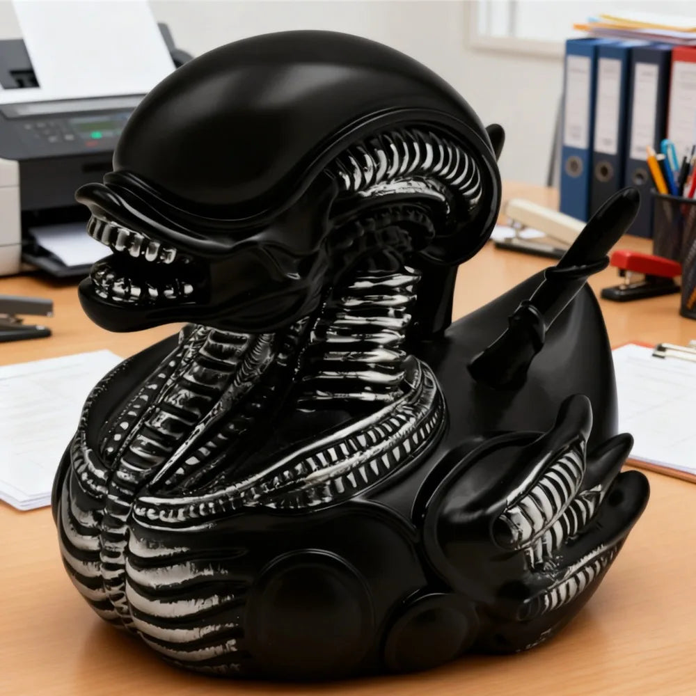 Alien Duck Resin Statue，Evil Alien Duck Ornament ，Resin Car Dashboard & Desk Decor, Funny Gift Idea