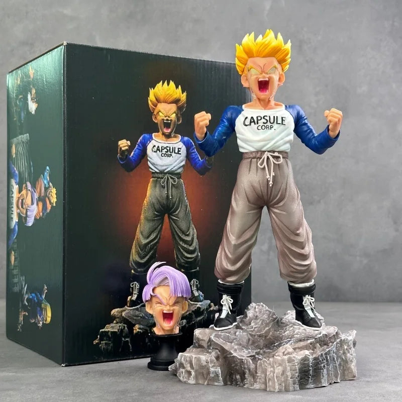 Anime Dragon Ball Z Trunks Figure Super Saiyan Trunks Statue Replacement Light Head Pvc Action Figures Collection Model Toys