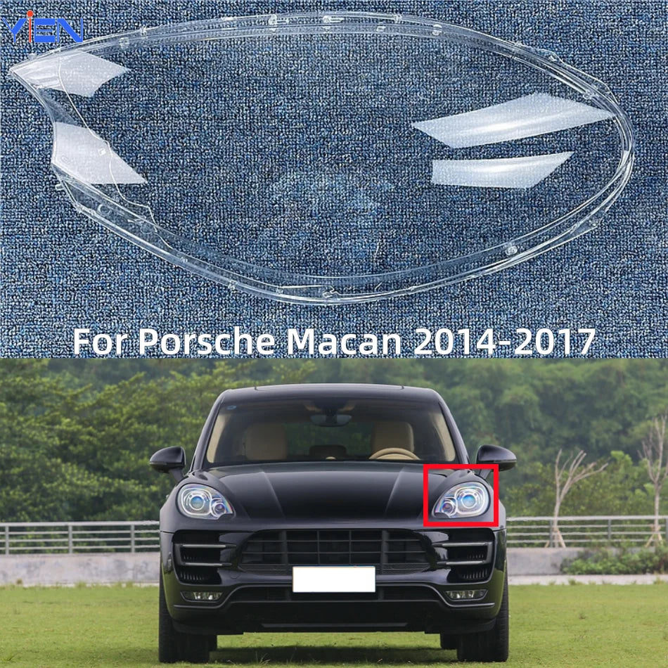 For Porsche Macan 2014 2015 2016 2017 Car Transparent Lampshade Head Light Lamp Cover Glasses Lamp Shade Headlight Shell Cover