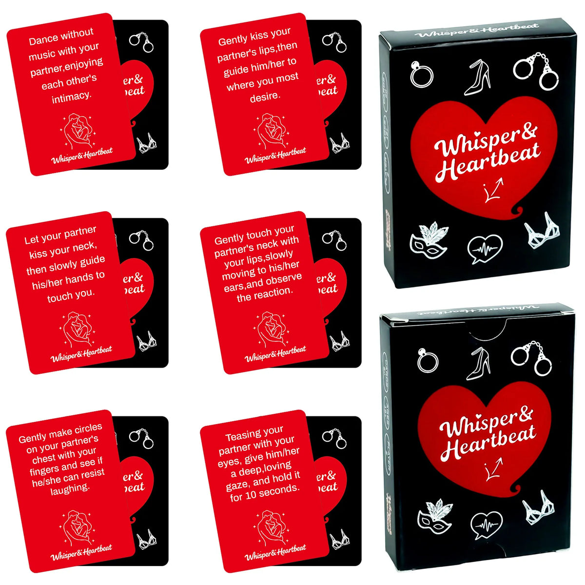 50PCS Card Couples Drinking Game Set, 8.9x6.4cm Challenge Cards, Perfect for Date Nights, Bedroom Fun, and Adult Parties