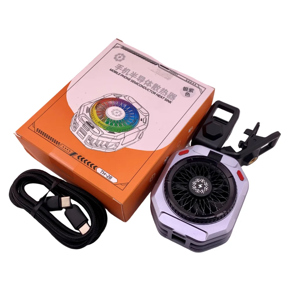 TH28 Pro Semiconductor Phone Cooler 35W Powerful Cooling Smart Temperature Control 5 Adjustable Modes RGB Lights Extreme Cooling