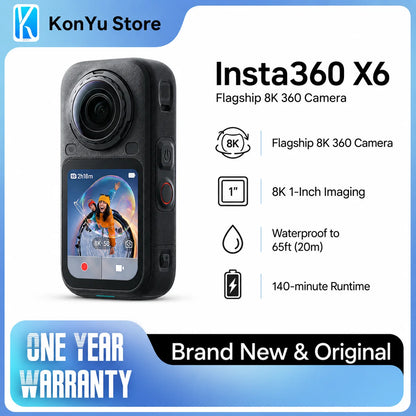 Original Insta360 X6 8K 360 Action Camera 1-Inch Sensor FlowState Stabilization AI Auto Editing Waterproof Sports Camera