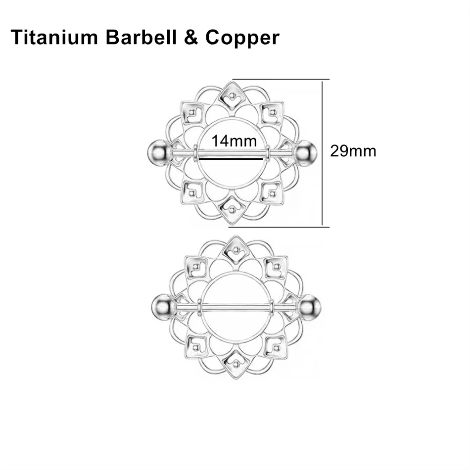 2Pcs 14G 16G Titanium Nipple Barbell For Women Men Gothic Punk Skull Alien Vampire Teeth Nipple Rings Body Meme Piercing Jewelry