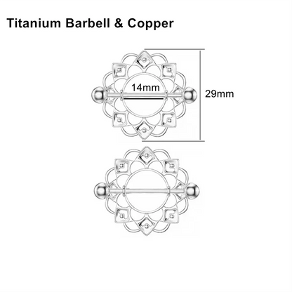 2Pcs 14G 16G Titanium Nipple Barbell For Women Men Gothic Punk Skull Alien Vampire Teeth Nipple Rings Body Meme Piercing Jewelry