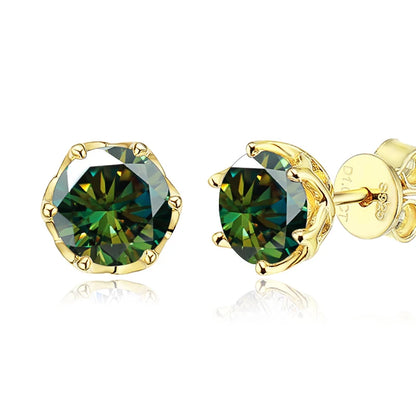 Butterflykiss S925 Sterling Silver Gold Plated D Color Moissanite Stud Earrings For Women Top Quality Sparkling Wedding Jewelry