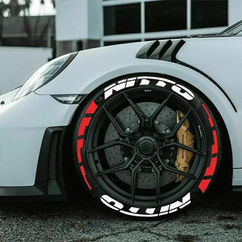 NITTO Tire Lettering Sticker 1.06'' Font Tall For 14''-22 Wheels With Transfer Film Permanent Car Tire Decals Waterproof