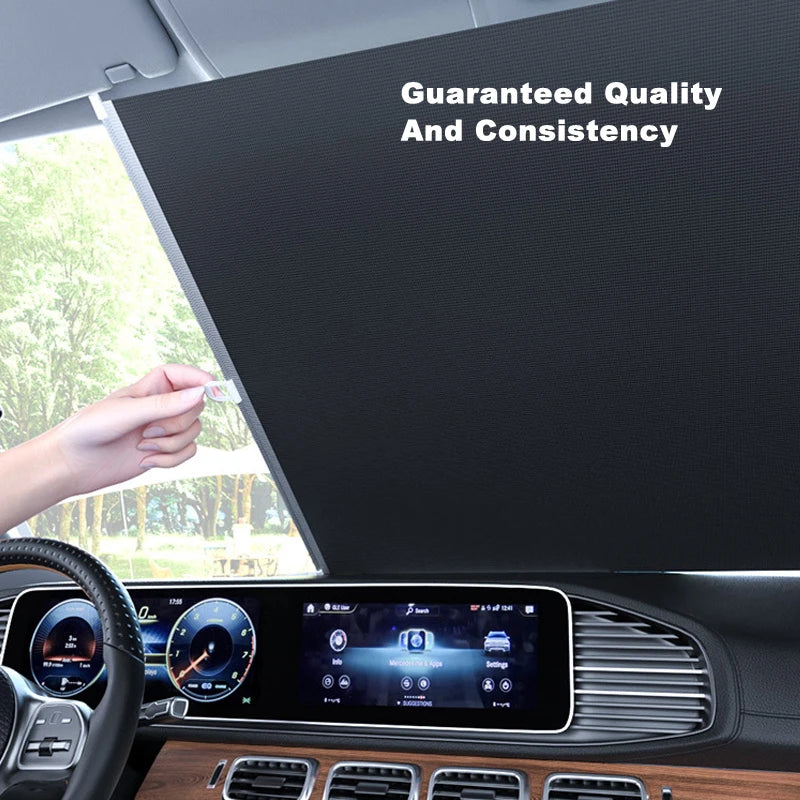 Cordless Retractable Roller Shades Vehicle Curtain Supplies Solar Window Blinds Without Drill Interior Guard Total Blackout