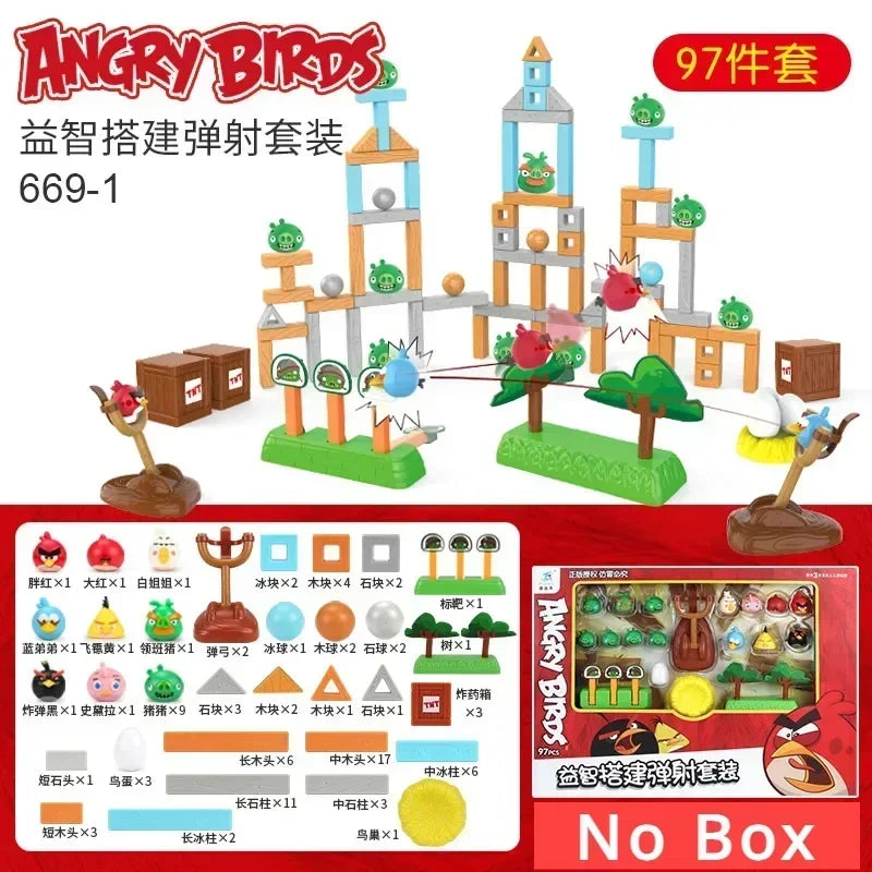 Angry Bird Action Figure Battle Red Black Chuck Bomb Matilda Terence Birds Fighting Blocks Slingshot Construction Kids Game Toy