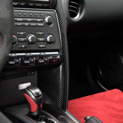 For Nissan GTR GT-R R35 2008-2016 Real Carbon Fiber Instrument Central Control Both Side Trim Cover Car Accessories Modification