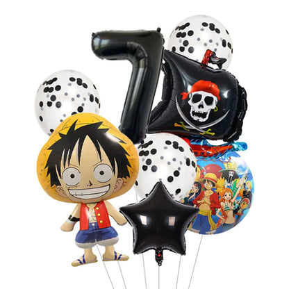 Anime One Piece Aluminum Film Balloons Luffy Shape Foil Balloon Boys Birthday Party Decoration Items