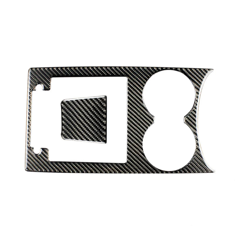 Accessories For Porsche Macan Carbon Fiber Car Inner Control Gear Shift Panel Water Cup Holder Cover Trim Decoration Car Sticker