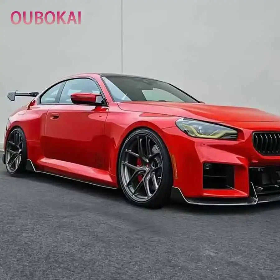 For BMW M2 G87 2022+ Carbon Fiber Side Skirt Side bumper Splitters Side skirts Cupwings Apron Side panel AD Car auto parts