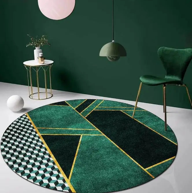 New Chinese Style Round Carpets for Living Room Home Decor Anti-Slip Floor Mat Bedroom Bedside Rug Art Studio Large Area Carpet