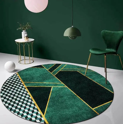 New Chinese Style Round Carpets for Living Room Home Decor Anti-Slip Floor Mat Bedroom Bedside Rug Art Studio Large Area Carpet