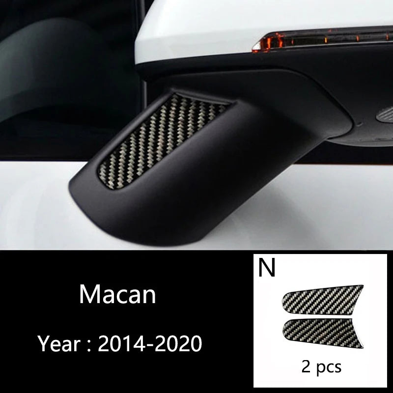 Accessories For Porsche Macan Carbon Fiber Car Inner Control Gear Shift Panel Water Cup Holder Cover Trim Decoration Car Sticker