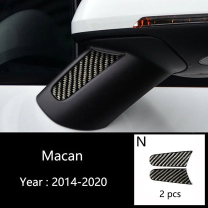 Accessories For Porsche Macan Carbon Fiber Car Inner Control Gear Shift Panel Water Cup Holder Cover Trim Decoration Car Sticker