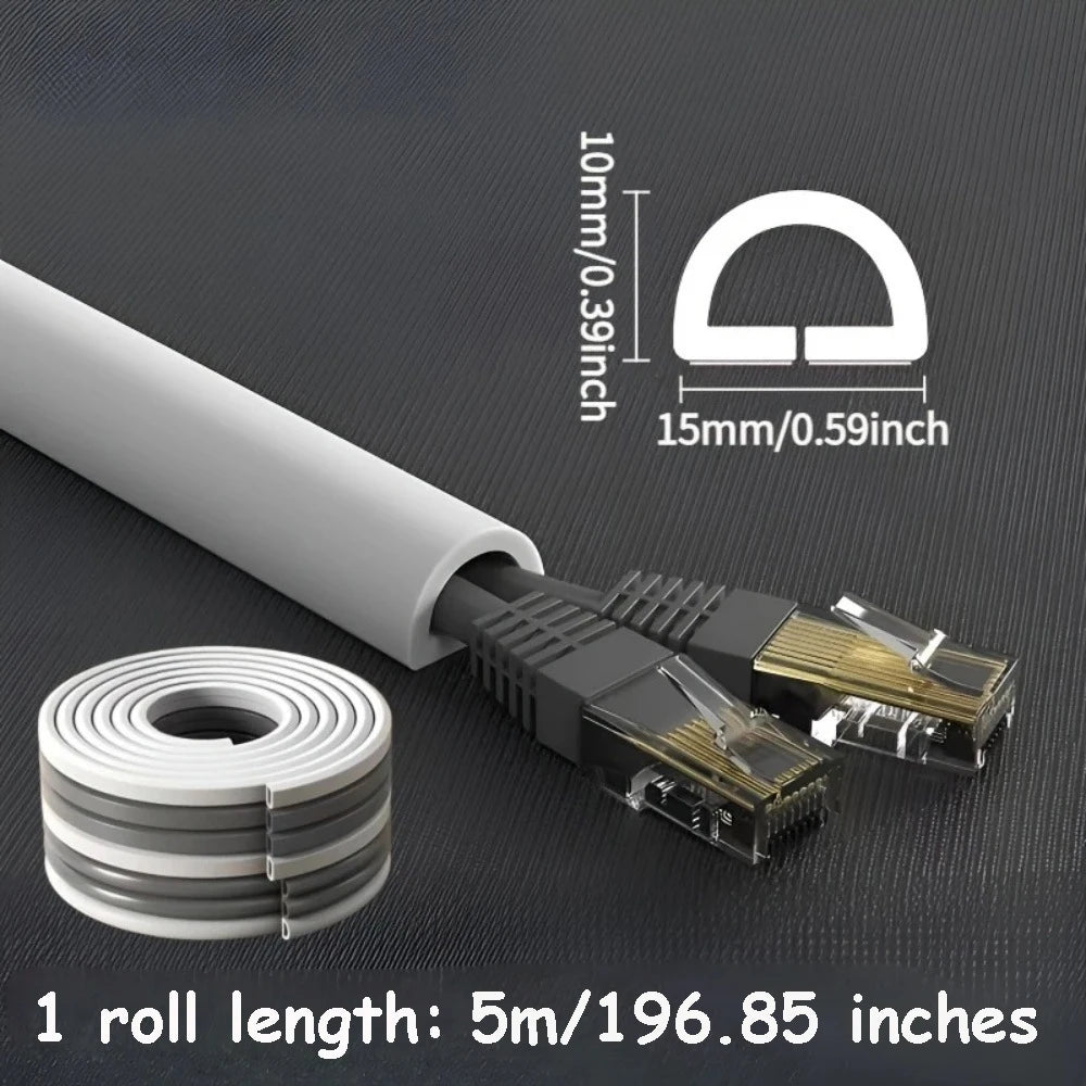 1PC 1/3M Self-Adhesive PVC Cable Management Strip Decorative Wire Protection Strip Suitable for Covering Wires on Walls Floors