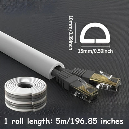 1PC 1/3M Self-Adhesive PVC Cable Management Strip Decorative Wire Protection Strip Suitable for Covering Wires on Walls Floors