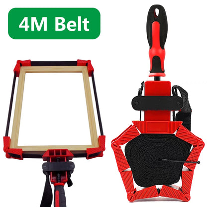 4M Belt Frame Clips Multifunction Blet Clamp Quick 35°-305° Adjustable Band Clamp Polygonal Clip  Right Angle Woodworking Tools