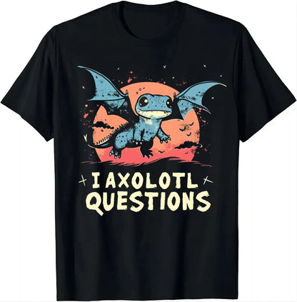 I AXOLOTL QUESTIONGS Children Boy Girl T shirt 2026 New Summer Short Sleeve T-Shirt Cute Style kidS casual SPORTS Tops