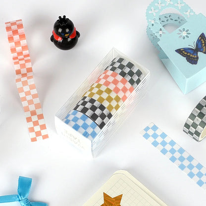 Black and White Grid Tape Creative Grid Lines Color Basic DIY Bookkeeping Decorative Material Stickers Washi Tape Kawaii 3M