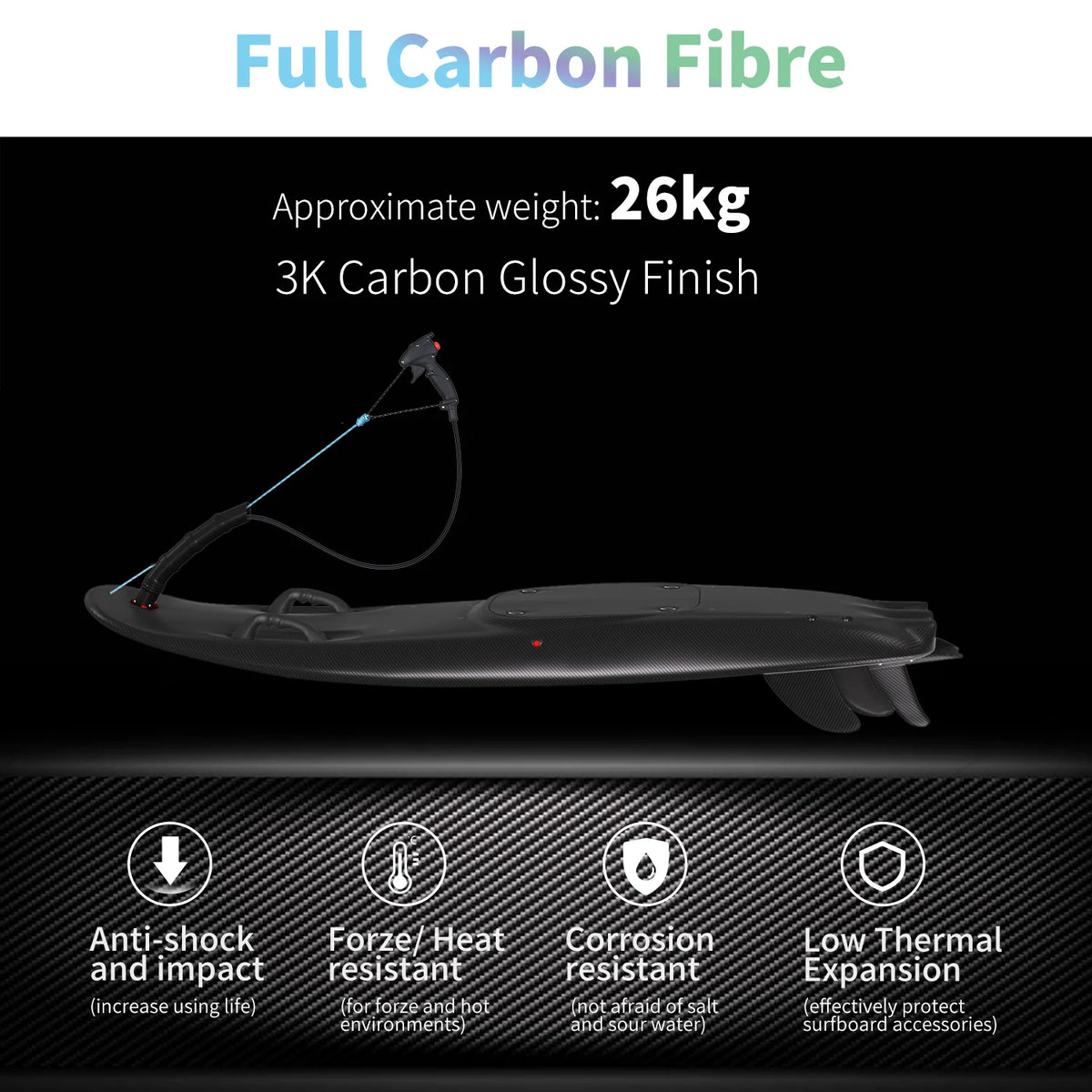 Summer High-Speed Surfboard Lightweight Carbon Fiber Surfboard 109cc Fuel Engine Powered Surfboard Jet Surfboard