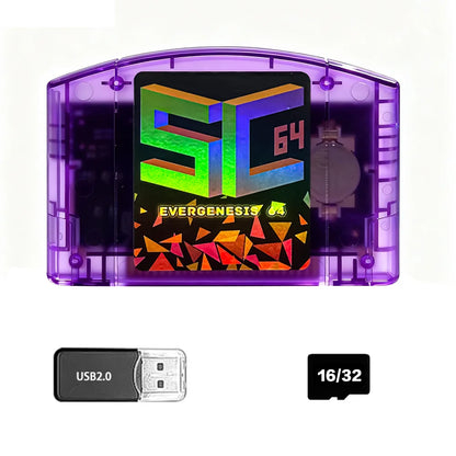 SC64 Open Source FlashCard N64 5000 in 1 Game Cartridge For Nintendo 64 Video Game Console Compatibility 64DD/SNES/GB Games