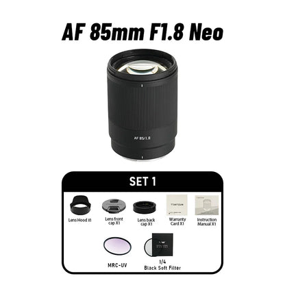 TTArtisan 85mm F1.8 NEO Full Frame Auto Focus AF Mirroless Lens for Sony E FE Nikon Z A7C A7R A7M A7S Z6 Z7 Z9 ZF Z6III