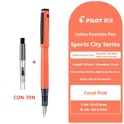 Japan PILOT Fountain Pen M/F Alloy Nib Ergonomic Grip F/M Nib Calligraphy Pens Luxury Daily Writing Drawing Signature Stationery