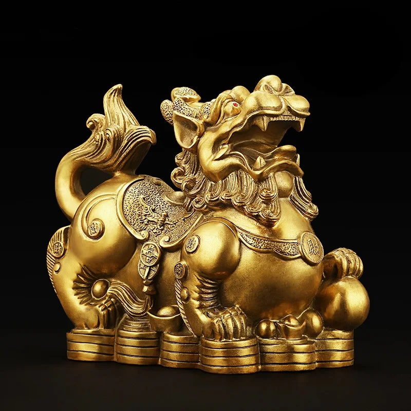 1 Pairs Money Copper Brave Ornaments Metal Decorations  Piqiu Ornament Home Living Room Housewarming Gifts