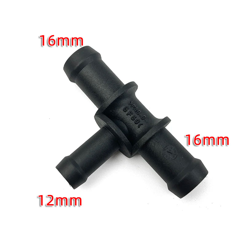 BOICY Coolant Water Pipe Tee Connector Car Black Auto 3 Way Tee Heater Water Hose Fitting Connector Kit for VW Audi Skoda Seat