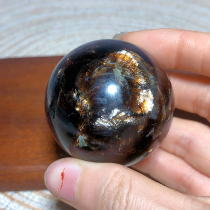 Natural Crystal Phlogopite Golden Flashy Mica Sphere Painting Gemstones Mineral Energy Reiki Home Decorations Gift