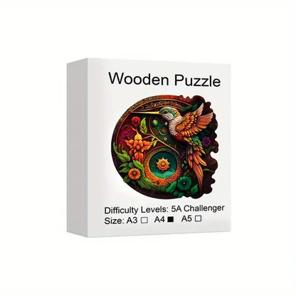 Bird Wooden Puzzle for Adults, Uniquely Irregular Animal Shaped Wooden Jigsaw Puzzles Stress Relief Toys, Best Christmas Gift