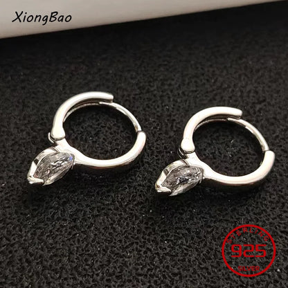 925 Sterling Silver Geometry Asymmetric Earring for Women Girl Simple Office Jewelry Gift Dropshipping
