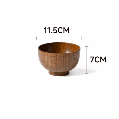 New Japanese Style Wooden Bowls Handmade Crafts Soup Bowls Food Containers Household Wooden Utensils Tableware