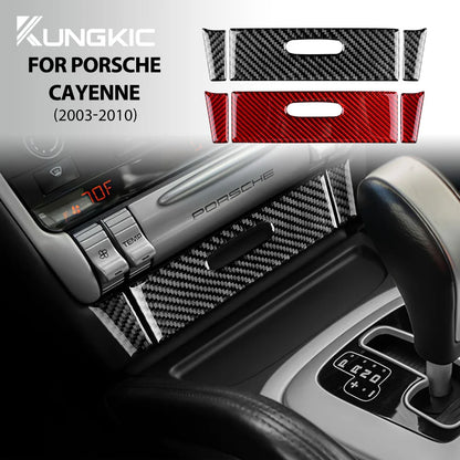 Real Soft Carbon Fiber Sticker For Porsche Cayenne 2003 2004 2005 2006 2007 2008 2009 2010 Ashtray Panel Interior Accessories